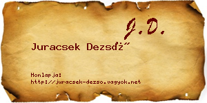 Juracsek Dezső névjegykártya