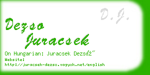 dezso juracsek business card